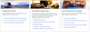 Screenshot of ALEA webpage showing how to get an Alabama accident report